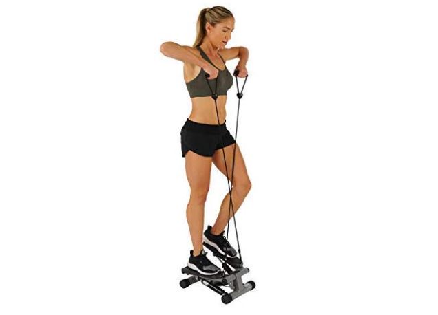 sunny health & fitness mini stepper with resistance bands
