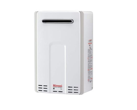rinnai v series he tankless hot water heater outdoor installation