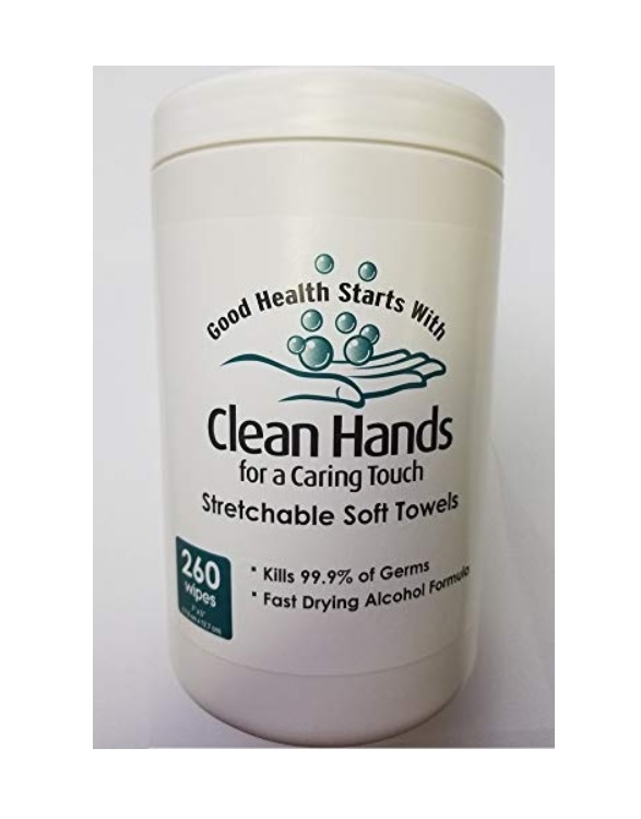 CLEAN HANDS 70% ETHYL ALCOHOL HAND SANITIZER WIPES CANISTERS