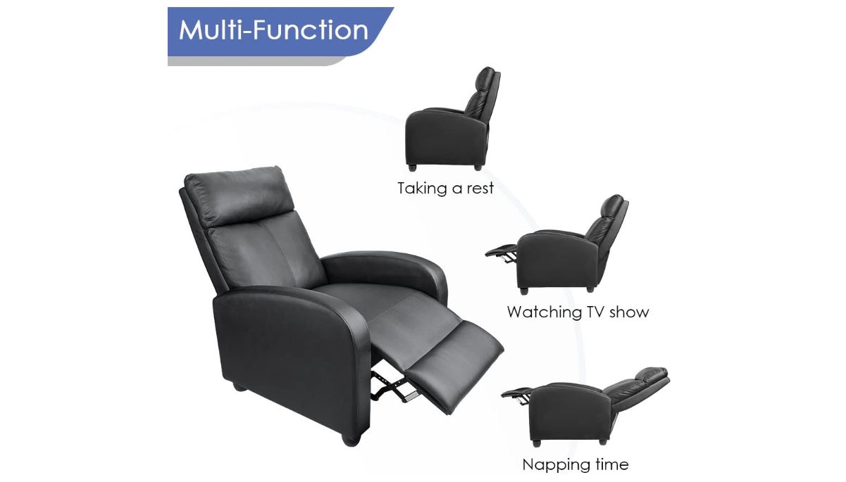 Reclining Chairs, Homall Recliner Chair Padded Seat PU Leather for Living Room Single Sofa - BestCartReviews