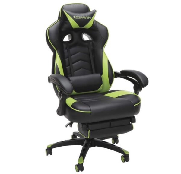 Racing Style Gaming Chair, Reclining Ergonomic Leather Chair with Footrest - BestCartReviews