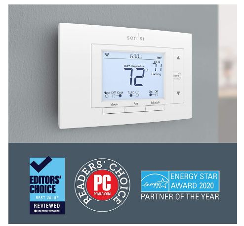 Emerson Sensi Wi-Fi Smart Thermostat, DIY Easy Install, Works With Alexa