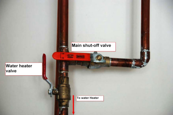 water heater shut off valve